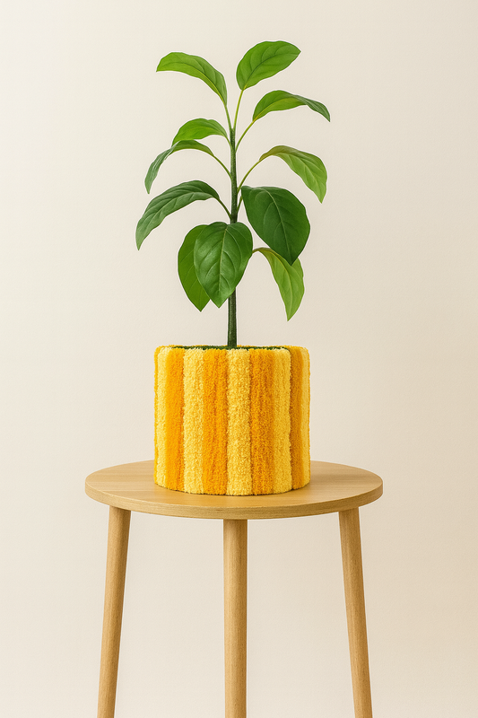 Golden Stripes Pot Cover